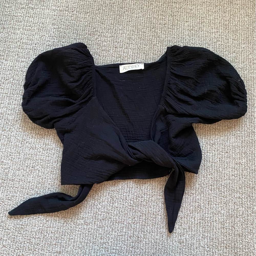 12th Tribe Tie Front Crop Top
